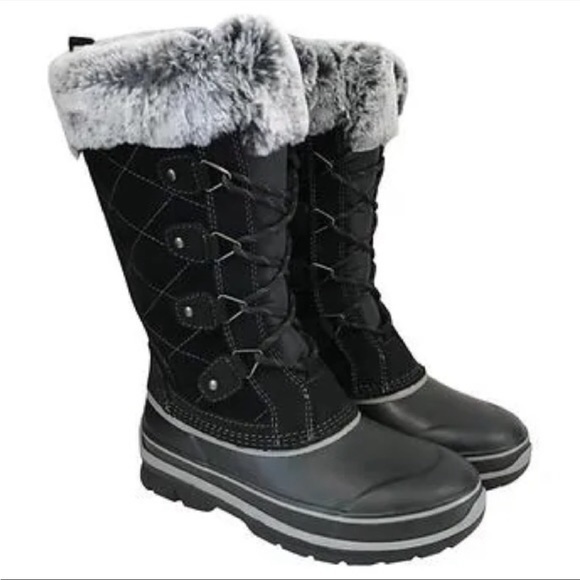 KHOMBU Ellie black and gray winter boots. - Picture 1 of 11